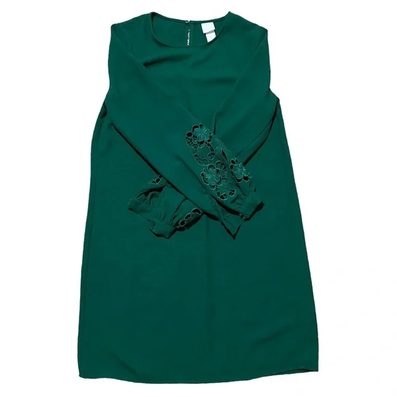 H&M Green Long Sleeve Lace Dress | Women's 2 - Picture 2 of 5